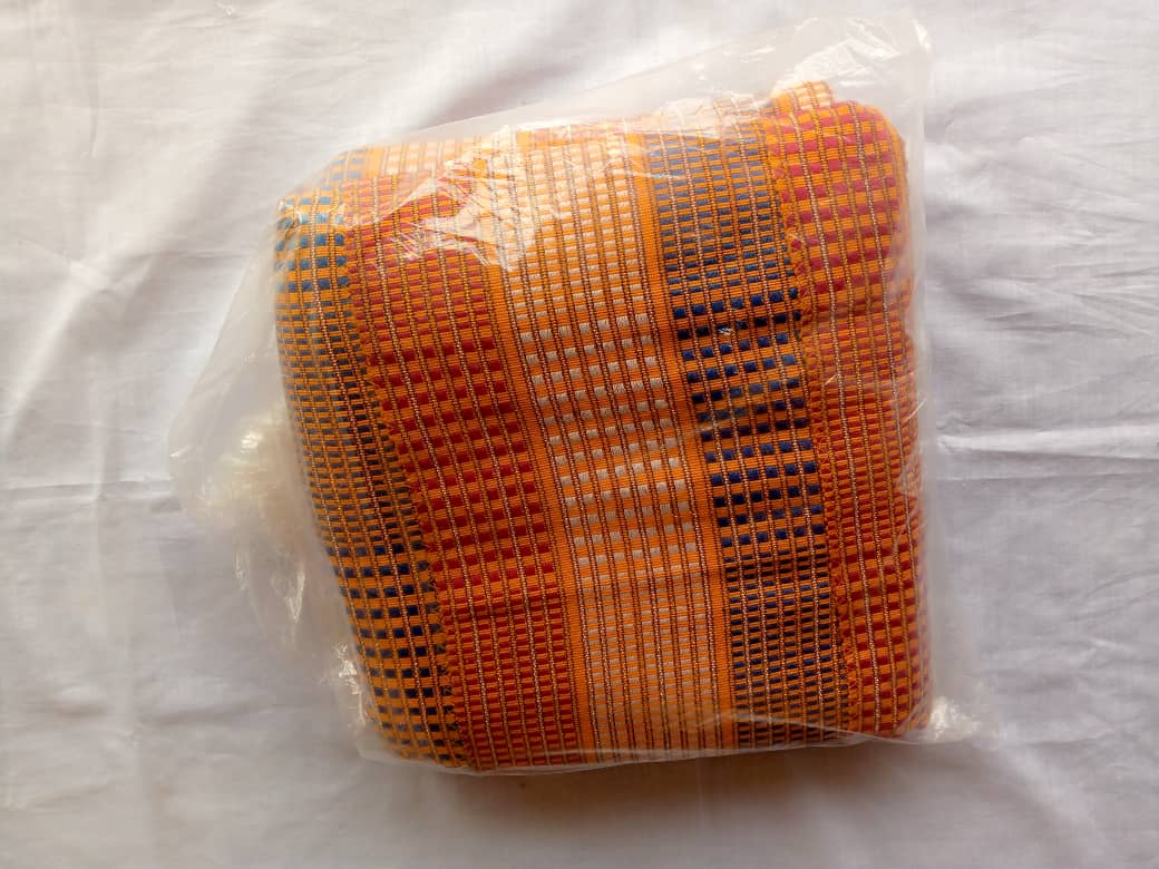 Pagne Baoulé, rouge multicolores